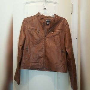 Zip Up Pleather Jacket